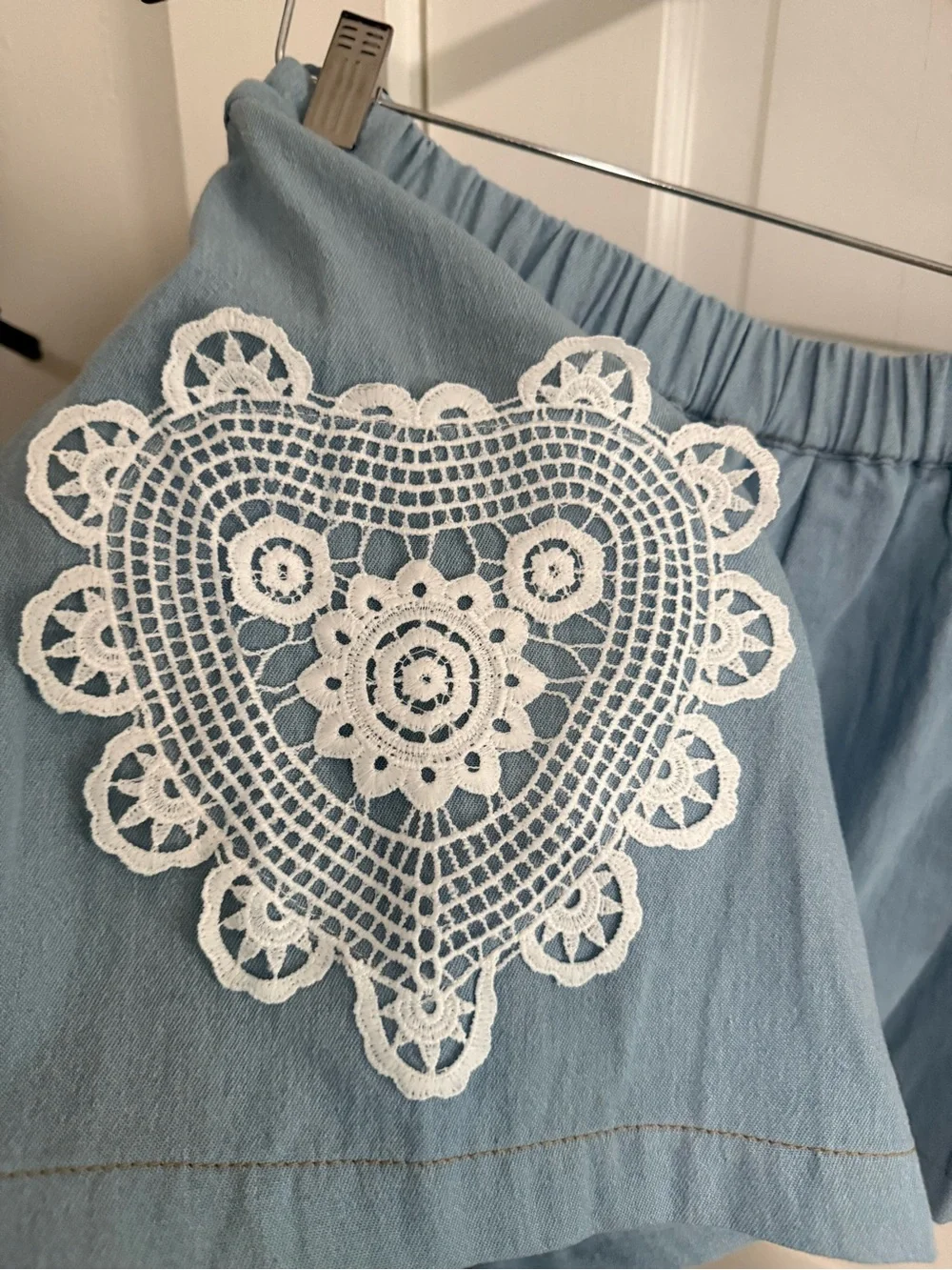 Vici Sky Blue Two-Piece Crochet Accent Set